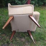 Pair of vintage armchairs 1950 armrests in wave