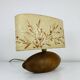 Vintage wooden lamp with dried flower shade
