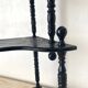 Corner shelf to place or hang in black lacquered wood