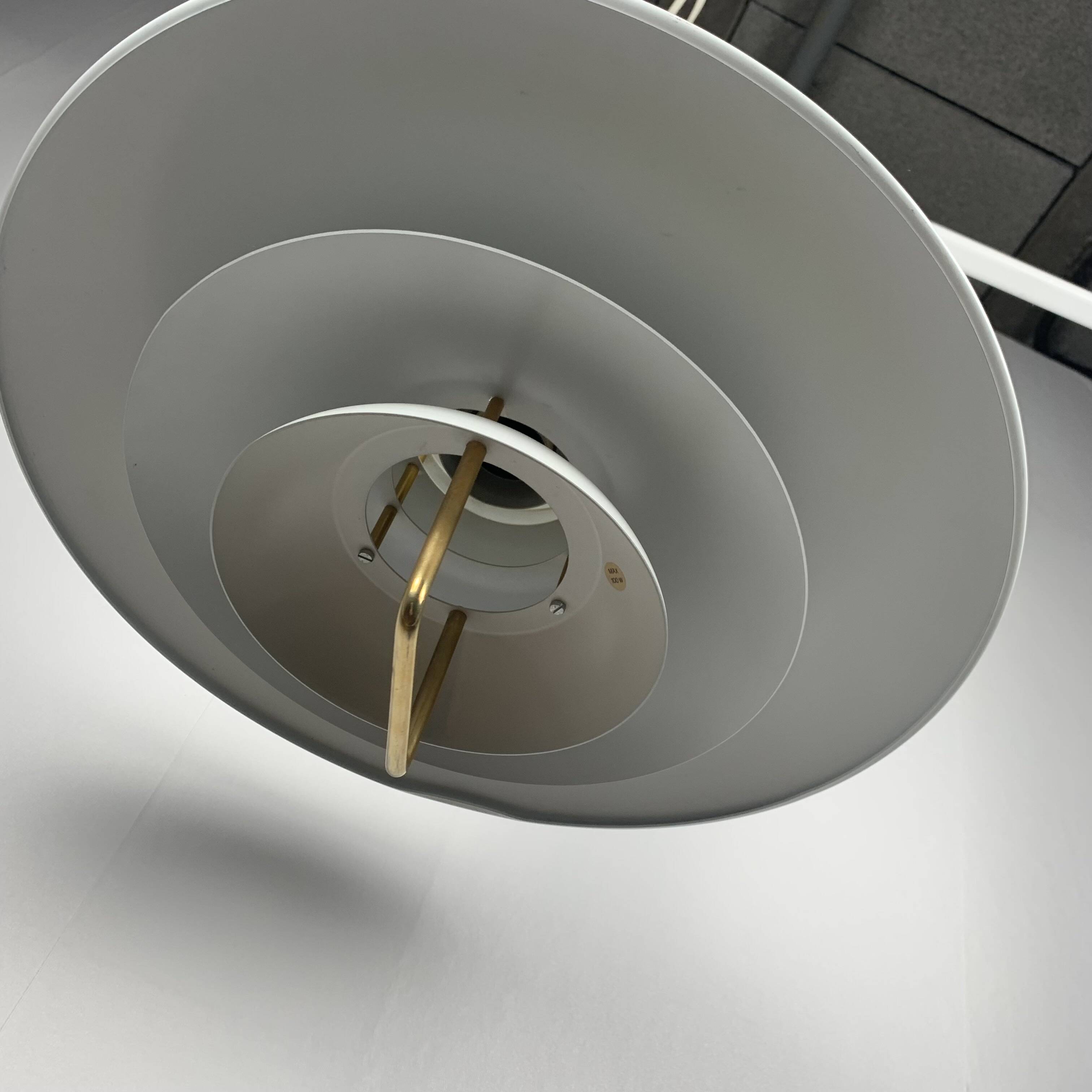 Large Danish AB BELID pendant lamp with handle, white, 1970/80