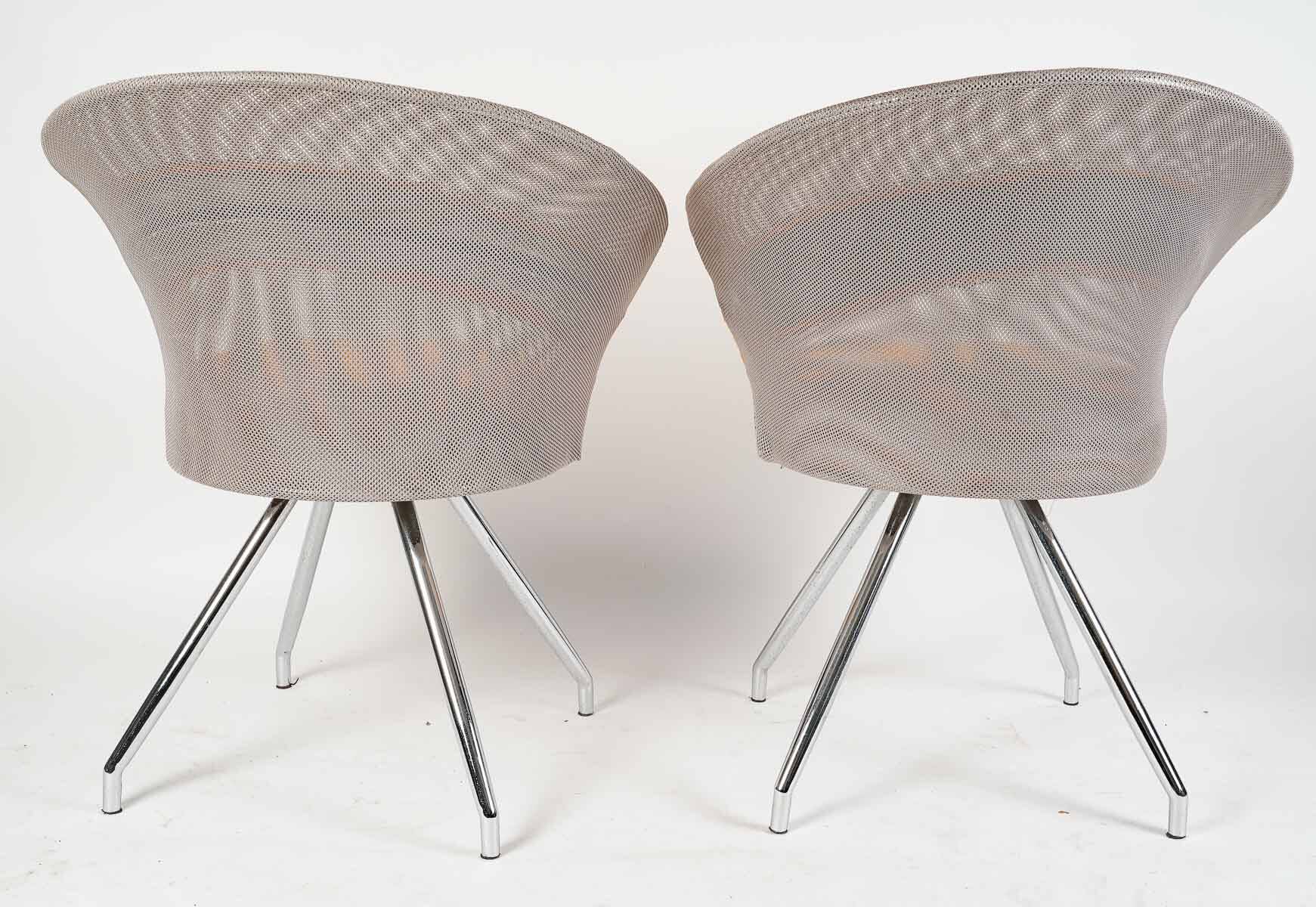 Pair of vintage swivel armchairs