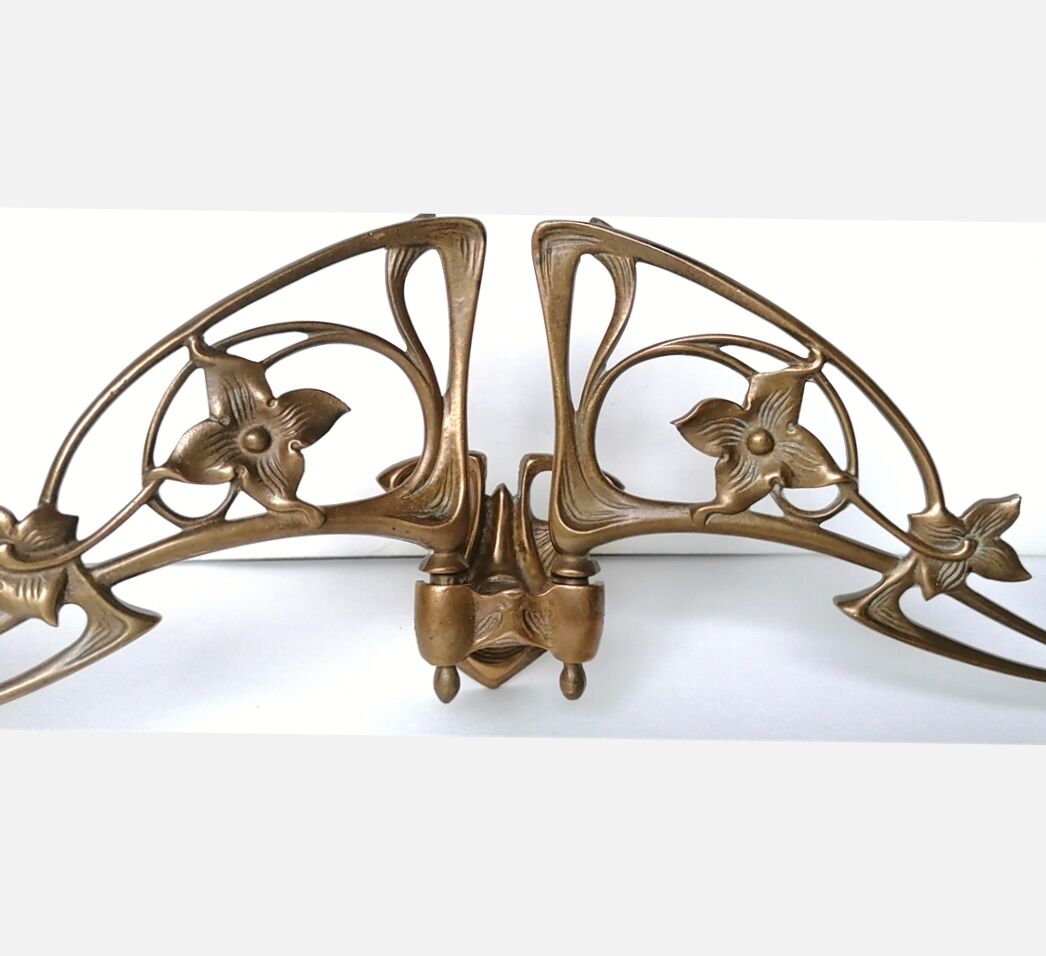 Pleyel art nouveau bronze candle holder