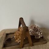Tray with worked wooden handle.