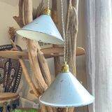 Vintage lampshade in customizable enameled sheet metal