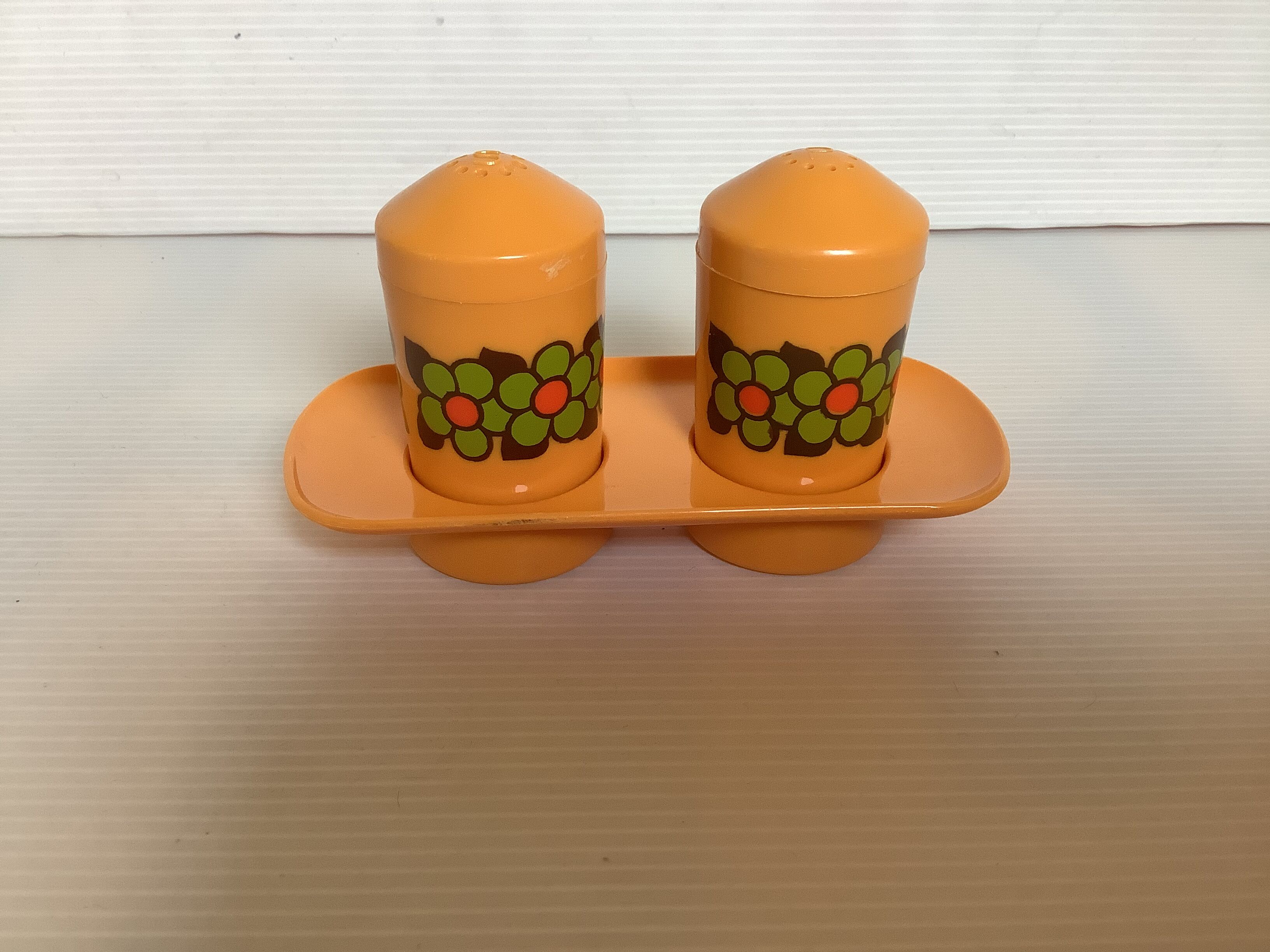 Emsa W Germany orange-yellow salt and pepper shaker