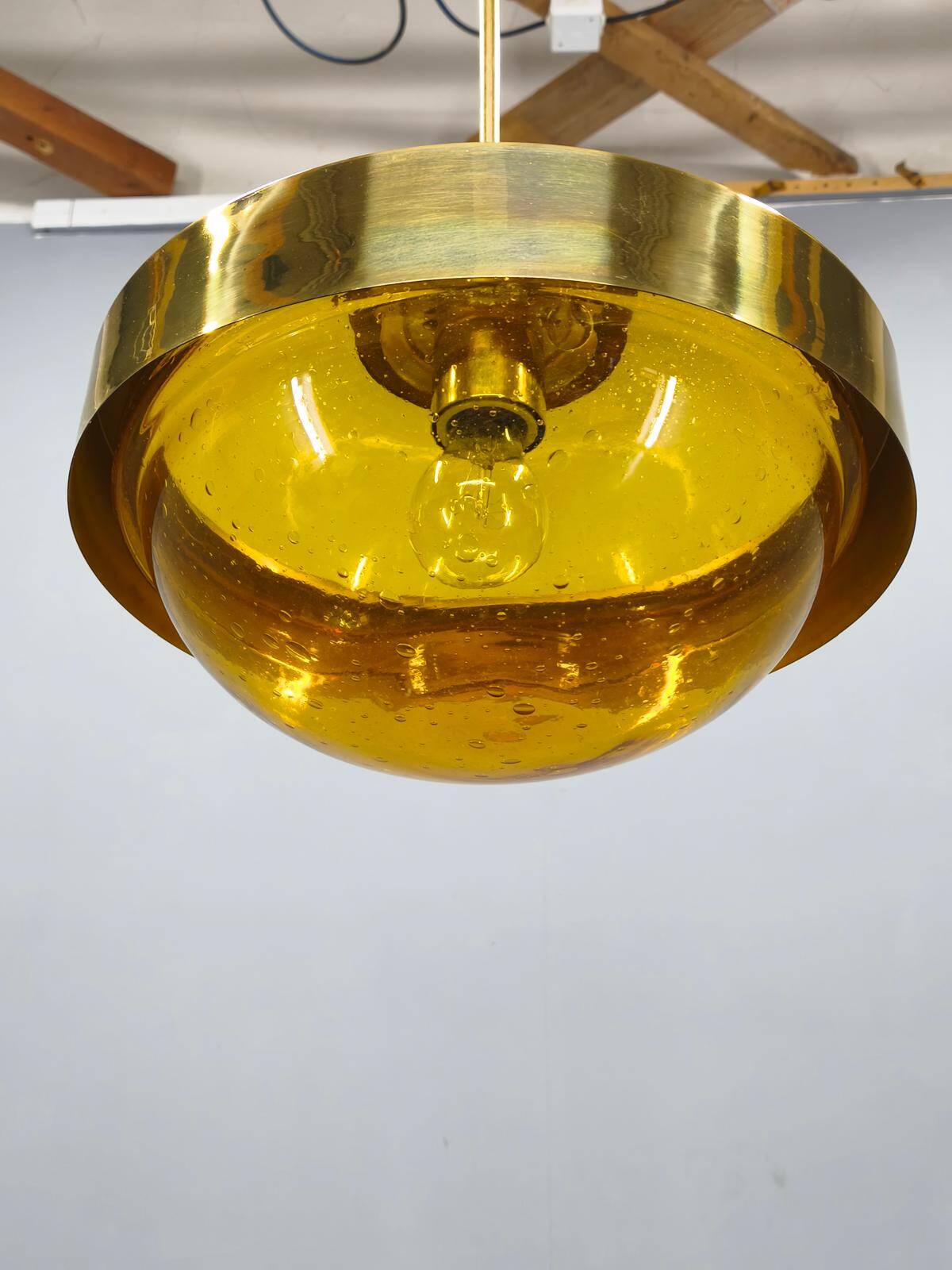 Space Age UFO Pendant Lamp by Kamenický Šenov, Czechoslovakia 1970s