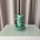 Set of 4 Vintage Jade Green Studio Pottery Espresso Cups & Saucers – Hand G