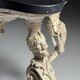 French side table hand-carved wood with marble top
