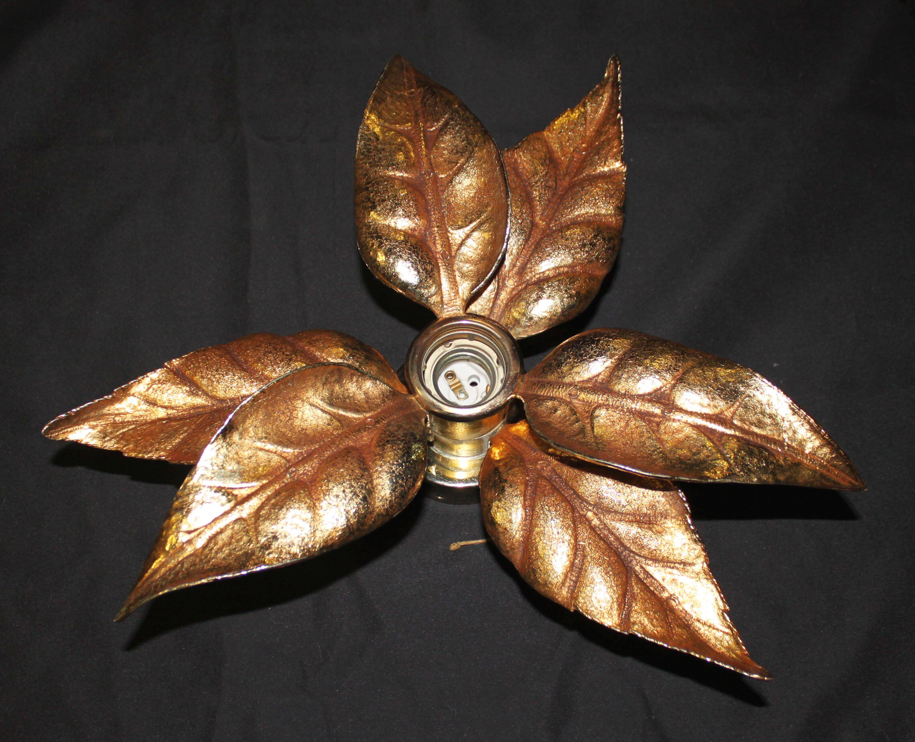 Floral applique by Willy Daro, Hollywood Regency style, 1970.