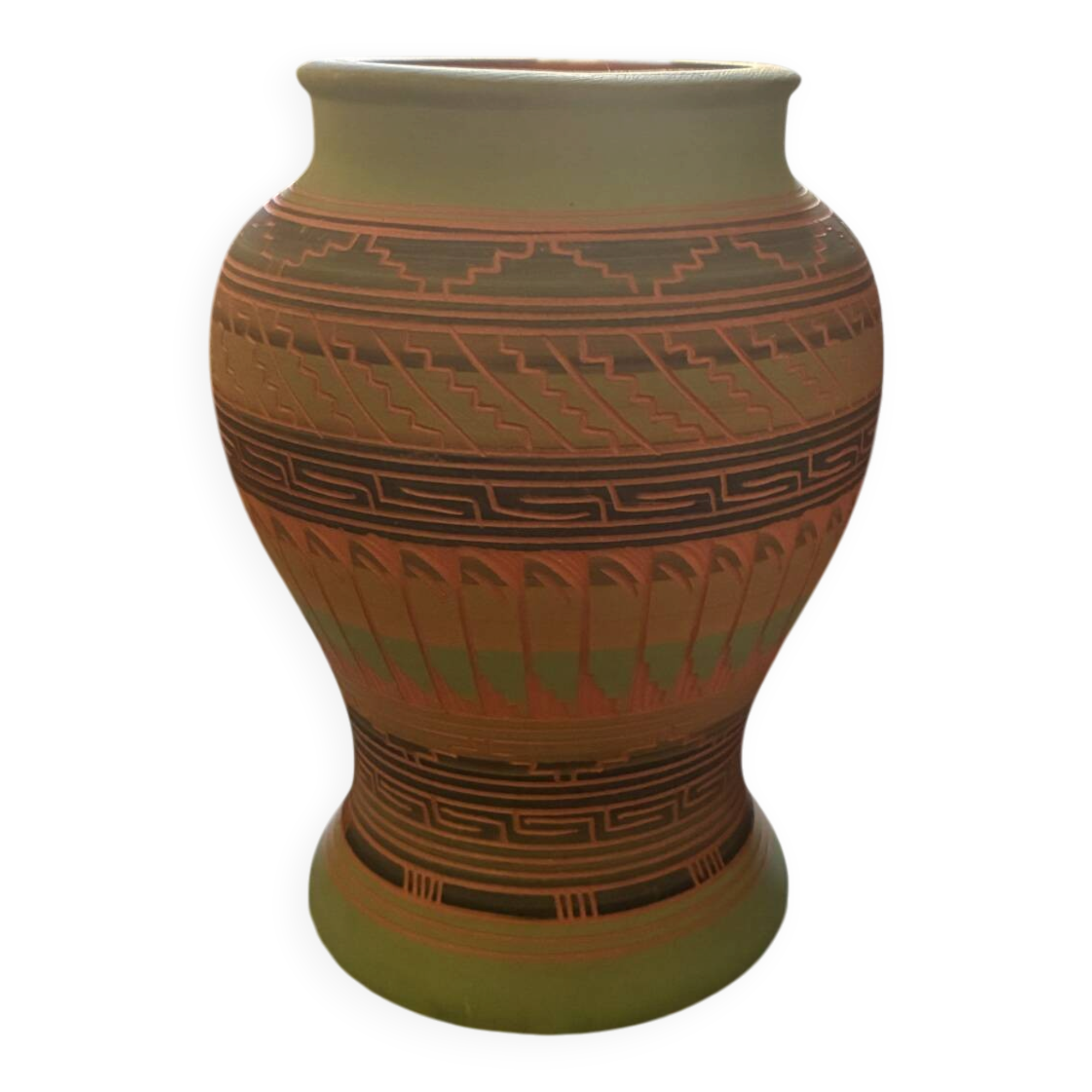 Navajo vase signed David Willie – 1998 – Traditional engraved pottery