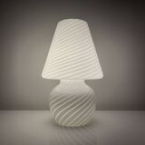 Murano mushroom lamp Italy vintage spiral decor glossy white