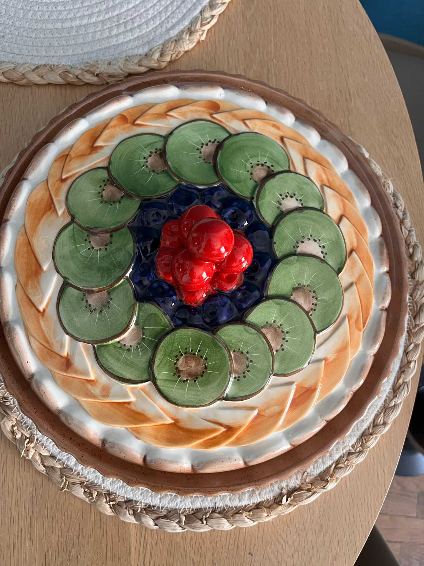 Fruit tart dish barbotine "fruit tart" Silea