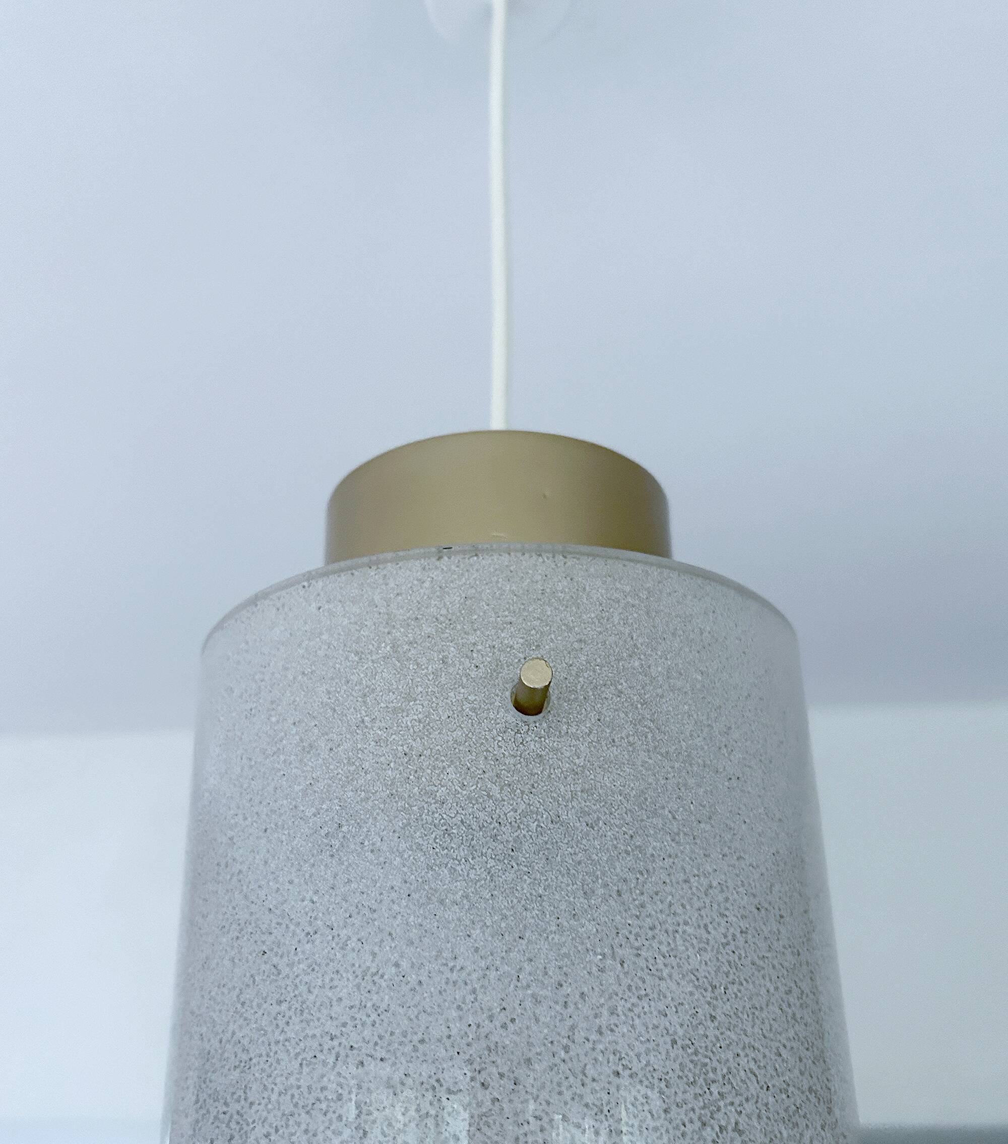 Large vintage glass pendant light, 60s