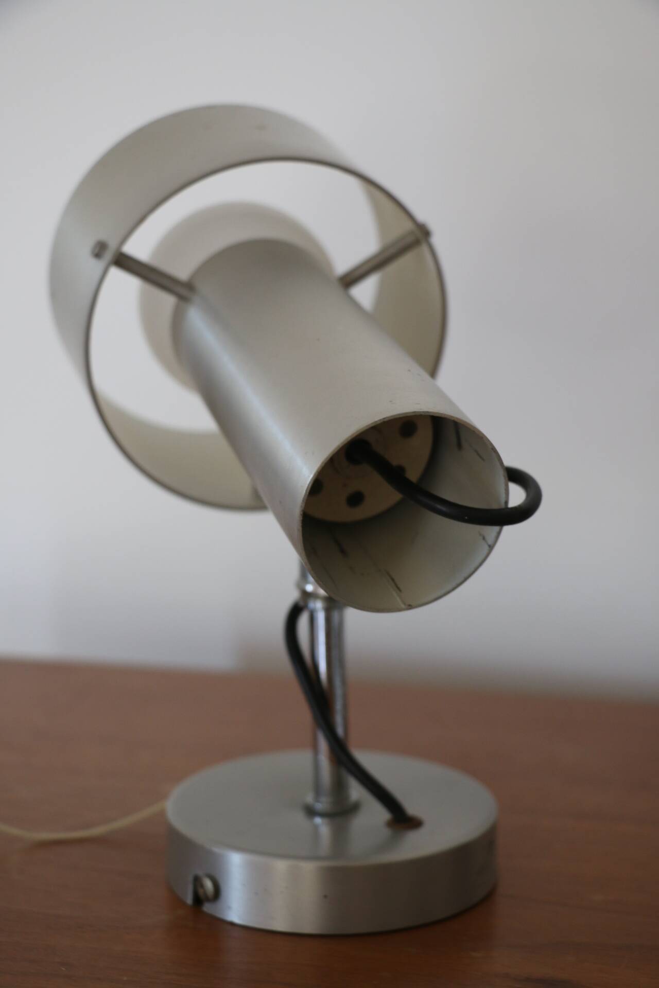 Pair of brushed metal wall lights 1970