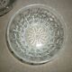Lot salad bowl and 4 cups in pressed molded glass