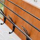 Vintage wooden wall coat rack mirror from the 1960s.
