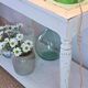 Console table in wood and white rattan