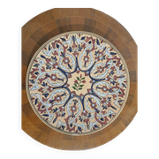 Couscous dish in ceramized terracotta and enamels