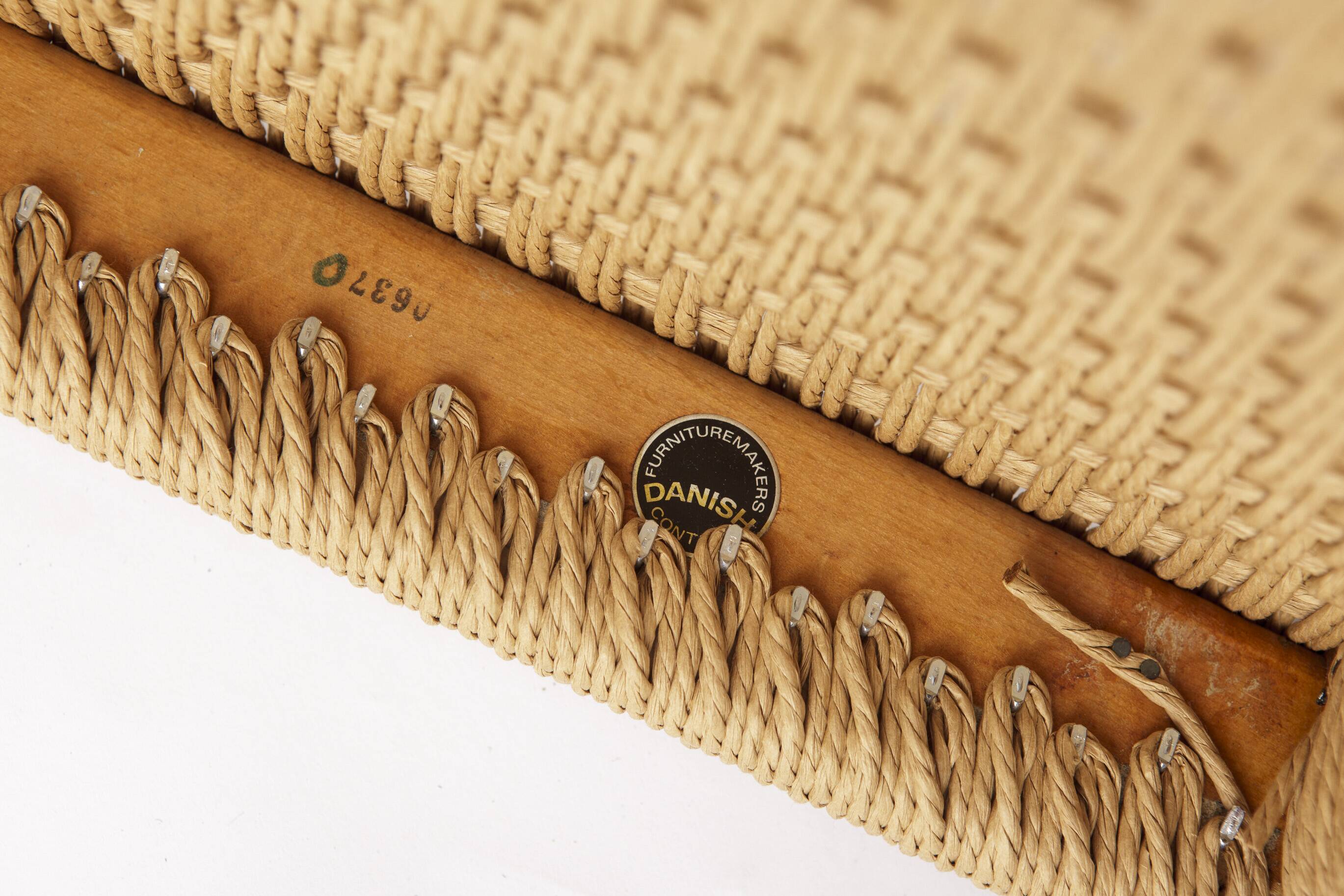 1 of 3 Niels Otto Møller Model 77 Teak Dining Chair,  Paper Cord, 1960s