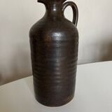 potter's pitcher vase in sandstone turned with coil Puisaye 1970