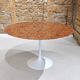 Round table in red marble by Eero Saarinen for Knoll