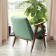 Vintage rustic oak armchair in green wool, 1960s