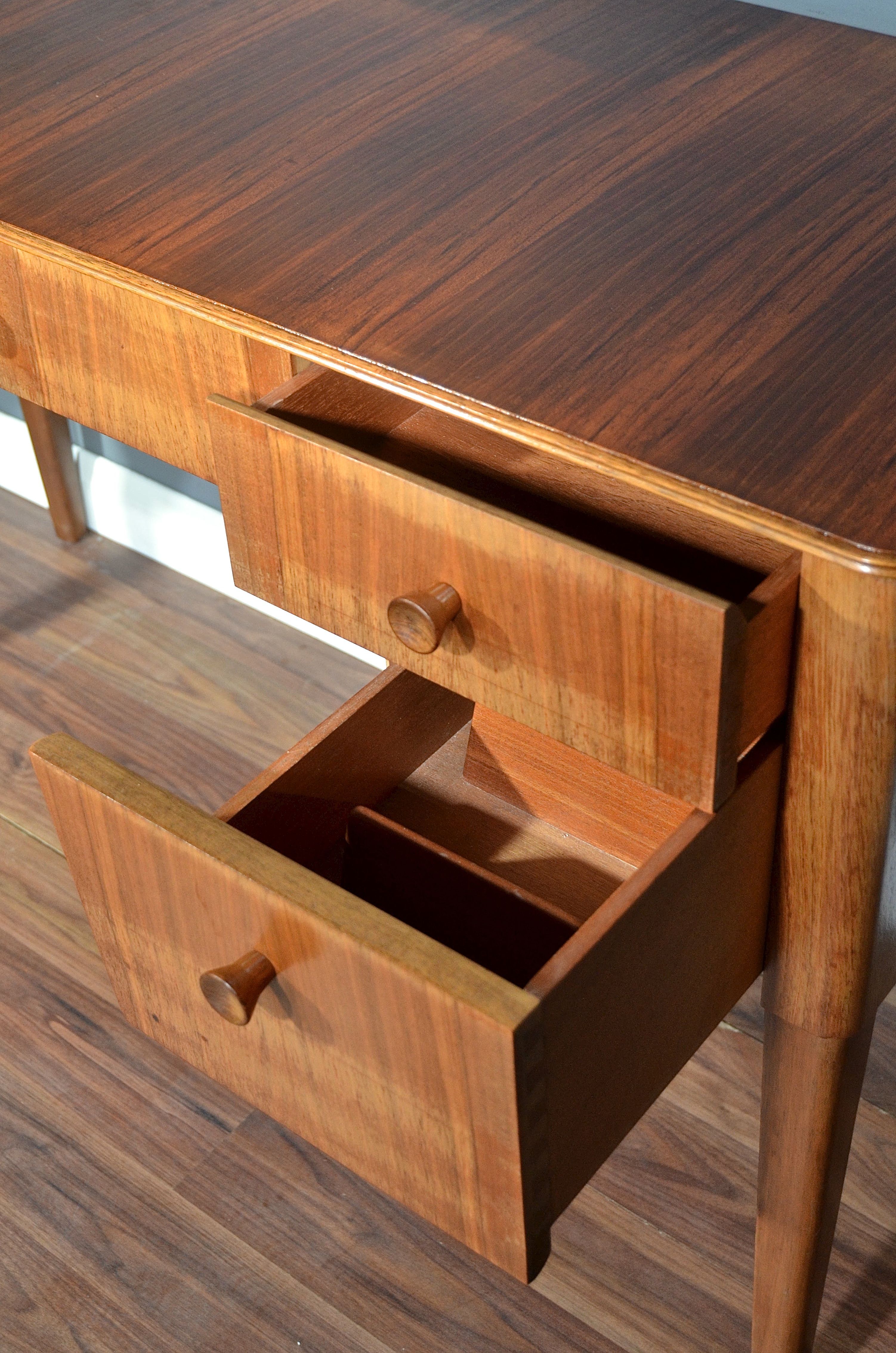 Midcentury Gordon Russell walnut and beech desk