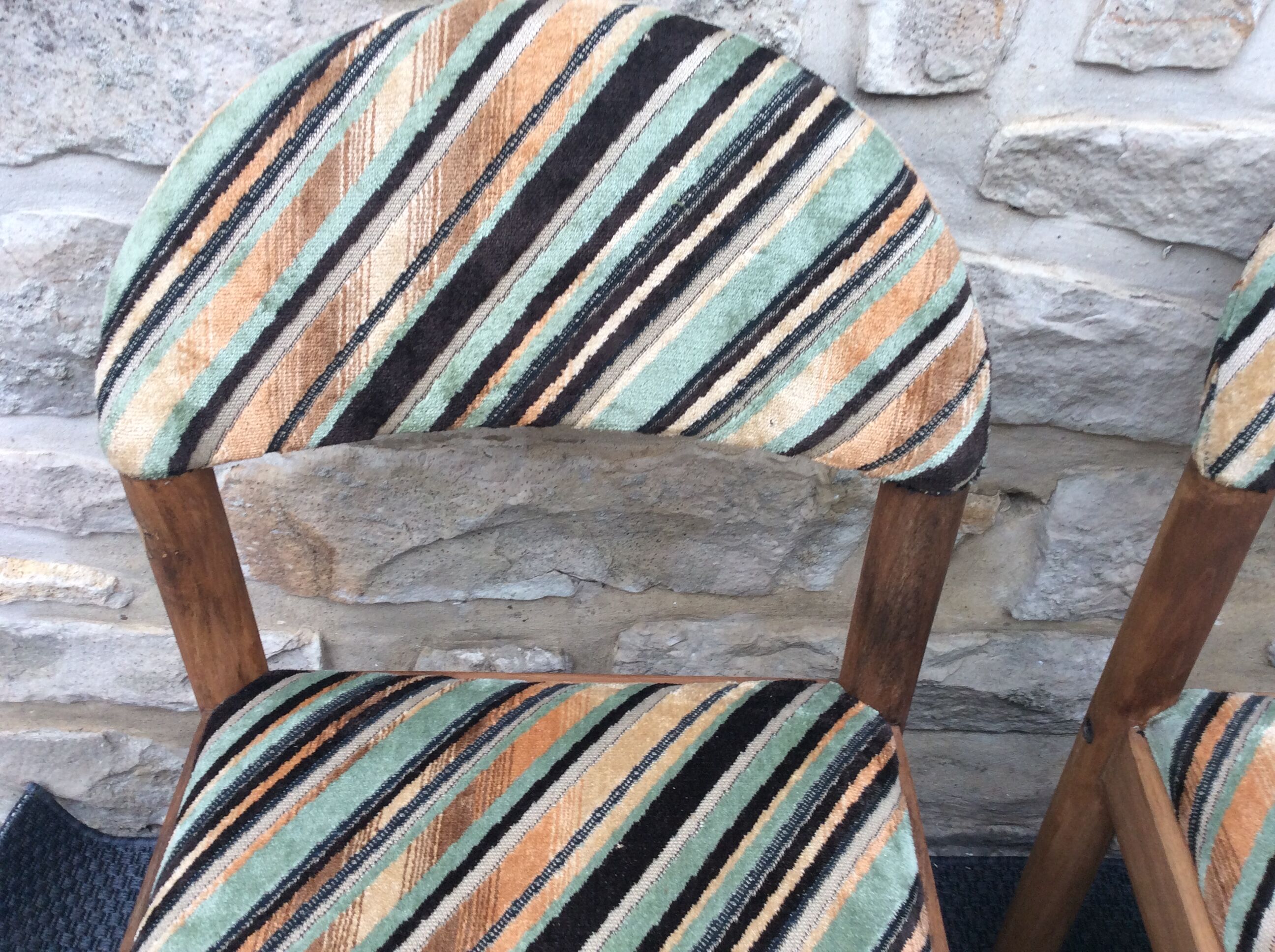 Paire chaises bois et tissu