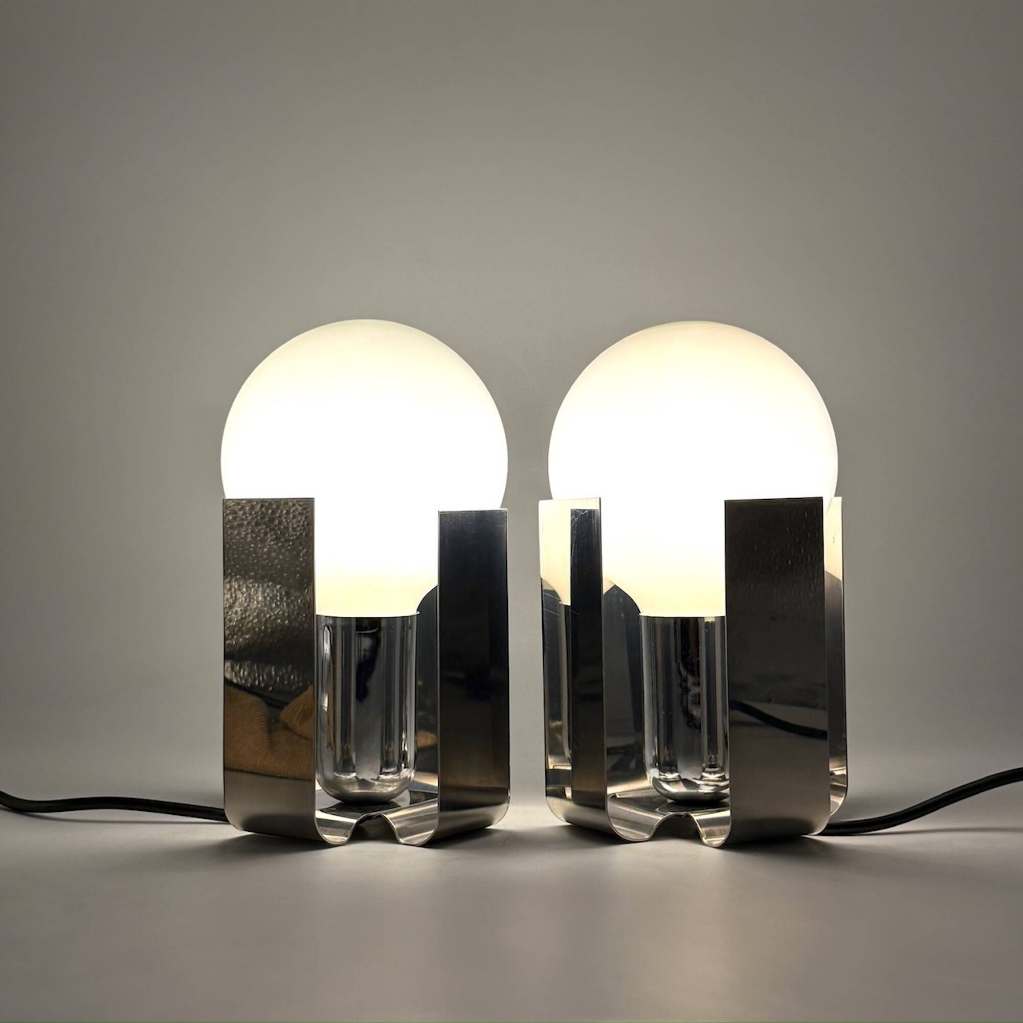 Pair of 70s Design Lamps 'BILIA' by Claudio Salocchi for Lumenform, 1970s