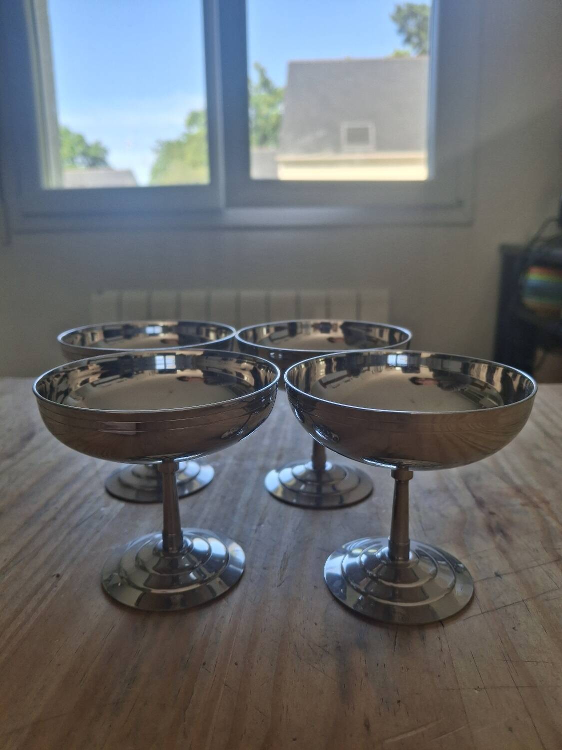 4 Stainless Steel Coupes Letang & Remy 18-10 – Elegant Vintage Style