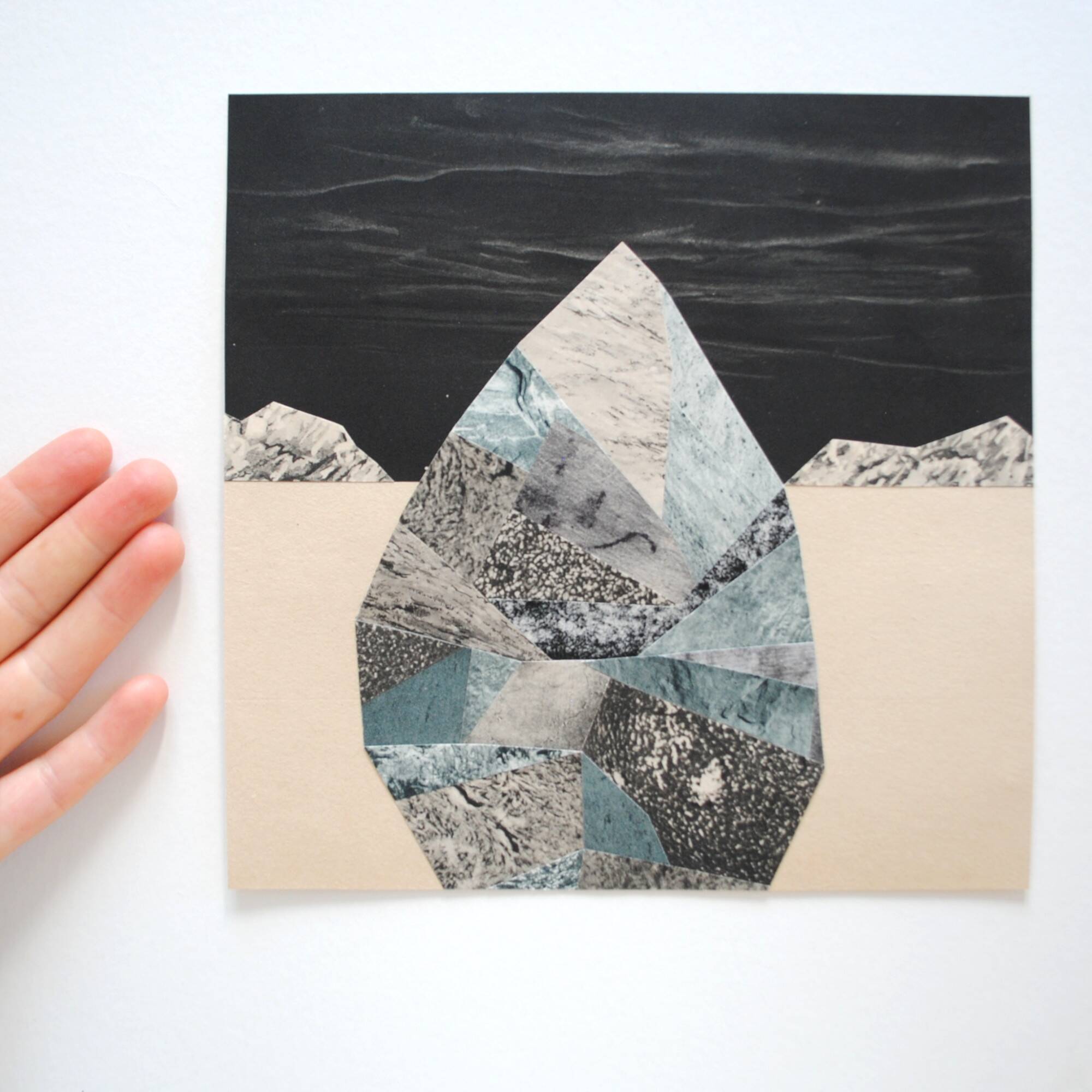 Collage on paper • mineralogy iv