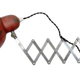 Red Industrial Midcentury Scissor Wall Lamp, 1950s