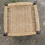 Tabouret bois et corde vintage