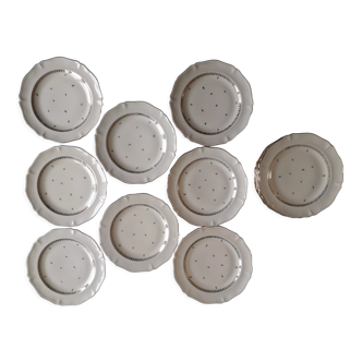 Lot de 12 assiettes plates de l'ancienne manufacture royale de LIMOGES