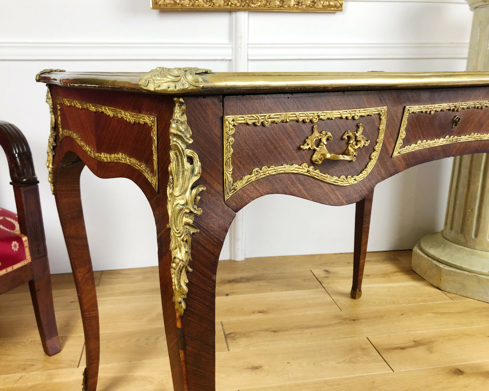 Desk flat time Napoleon III style Louis XV