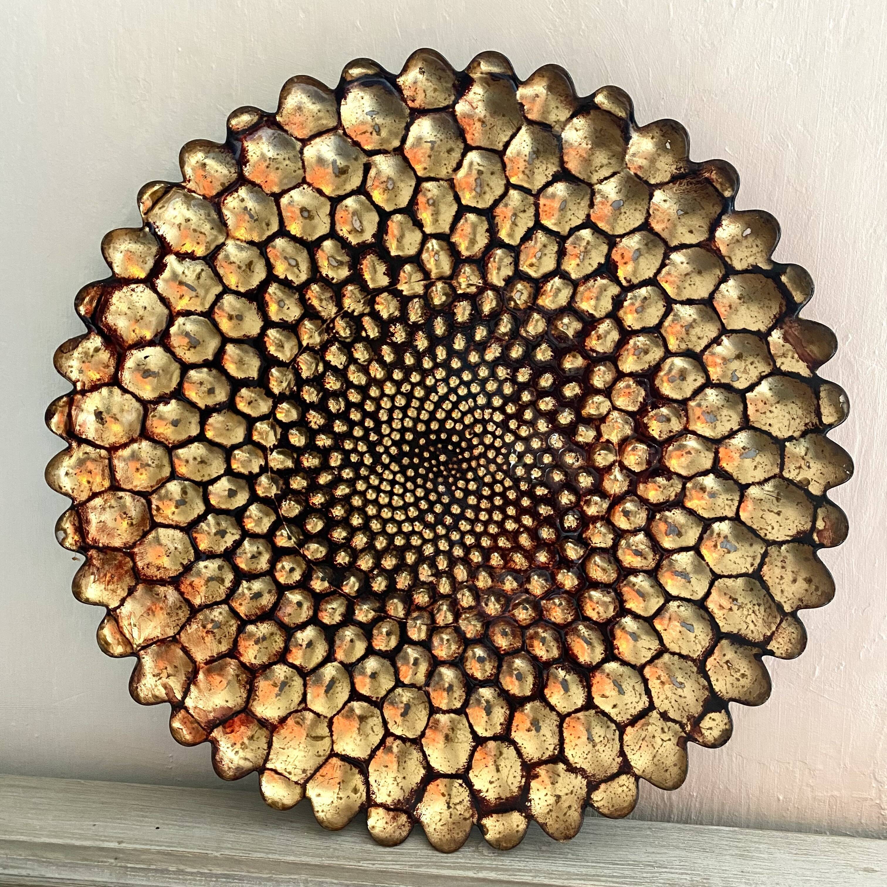 Plat en verre doré