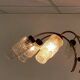 Lustre vintage en laiton et bois
