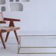 Rectangular coffee table in white Marble Ibiza, gilded base L120xP60xH40.