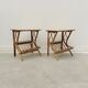 Pair of rattan bedside tables, France 1960
