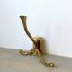 Art Deco Brass Coat Rack with 4 Hooks