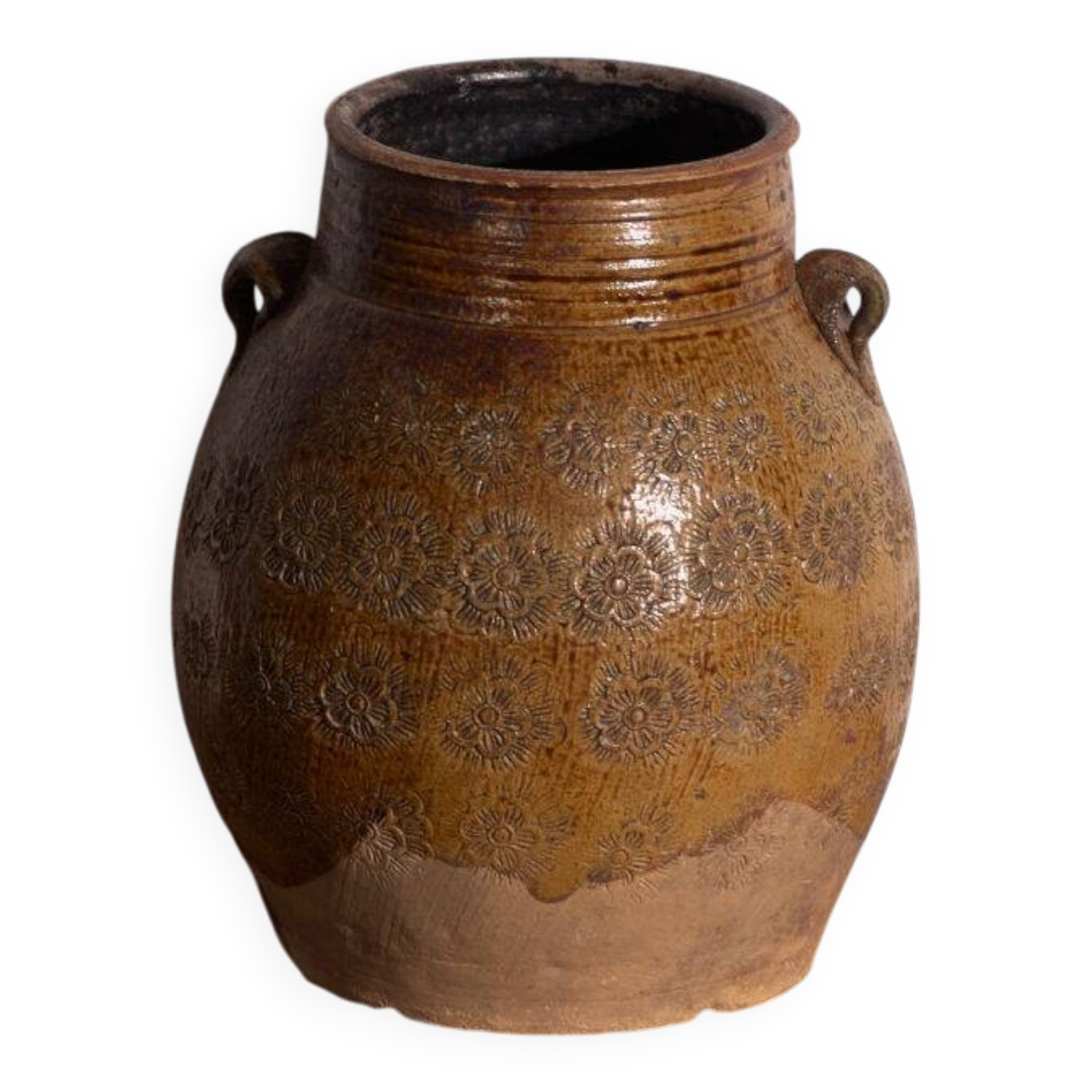 Vase ancien chinois en grès émaillé – Chine, vers 1900