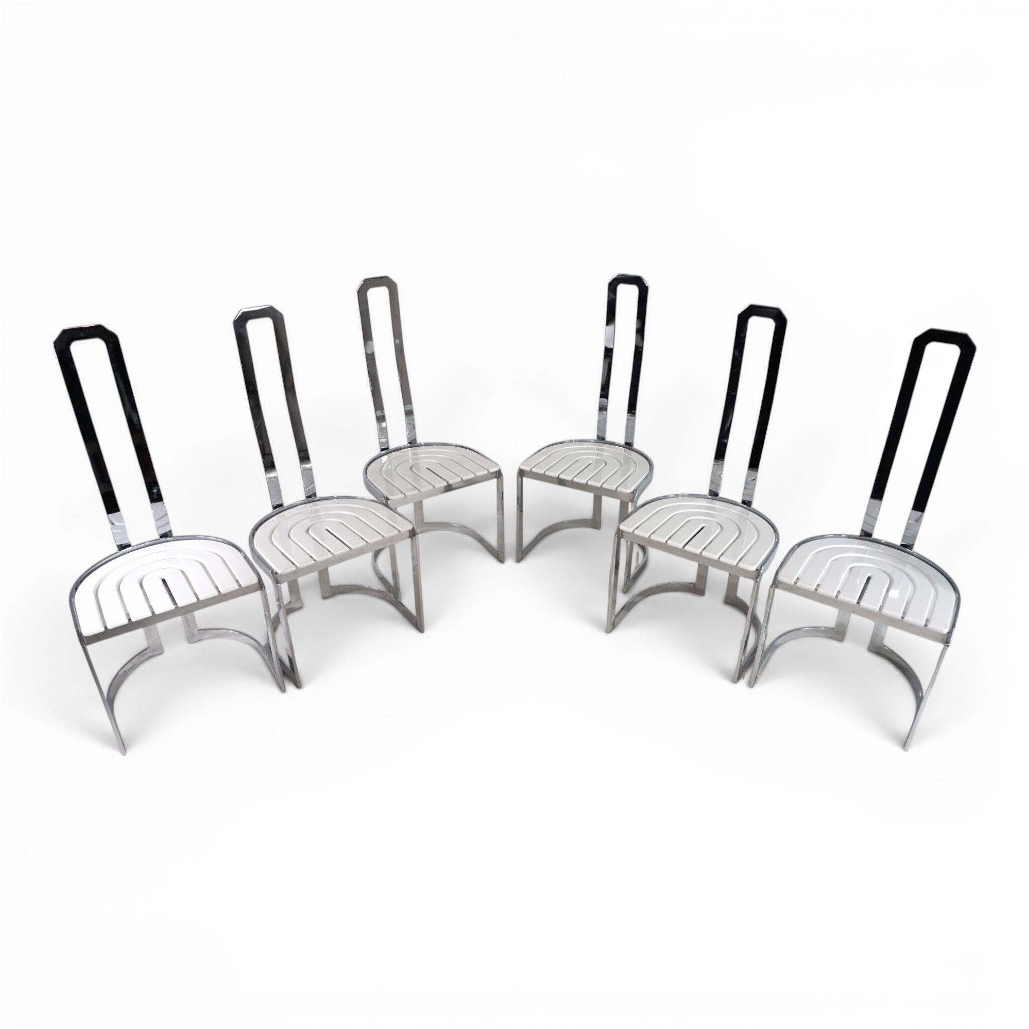 Ensemble de 6 chaises de salle à manger Allmilmö postmodernes, 1980