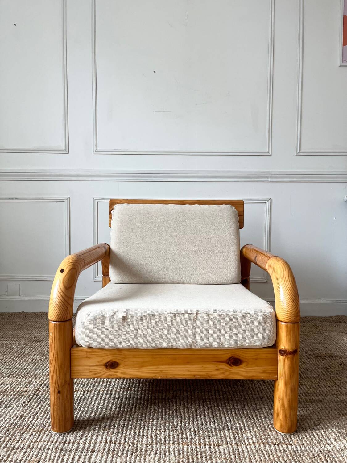 Fauteuil en pin massif esprit chalet
