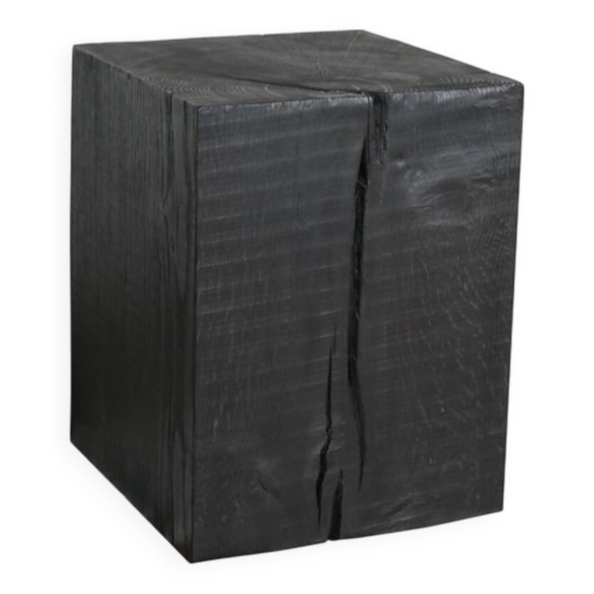 Wabi sabi burnt wood side table