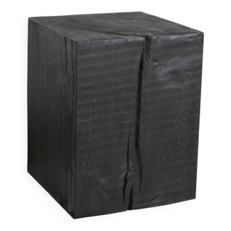 Wabi sabi burnt wood side table