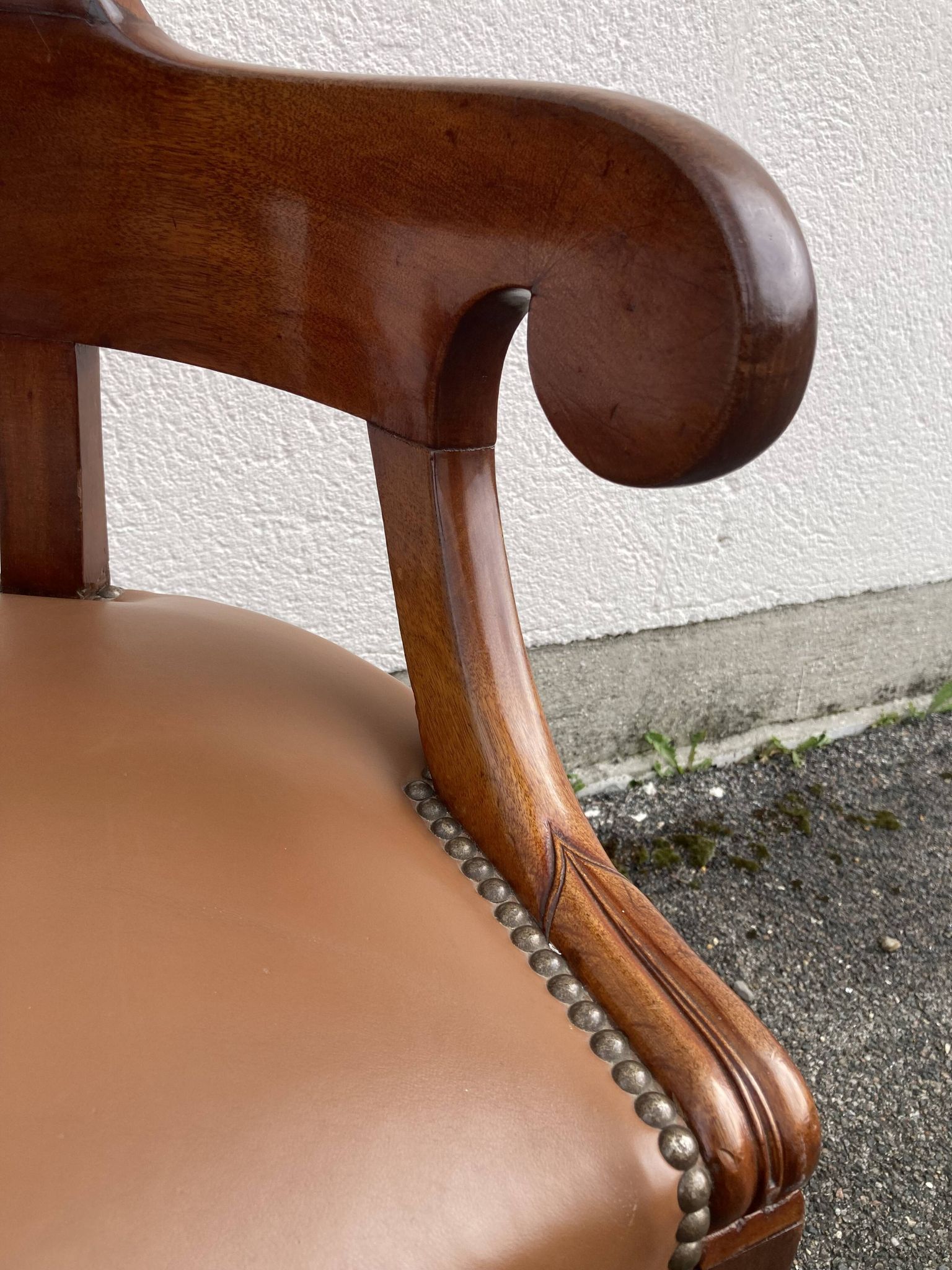 19th-century mahogany office chair