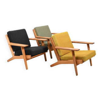 Ensemble de 3 fauteuils Hans Wegner GE-290 années 1950