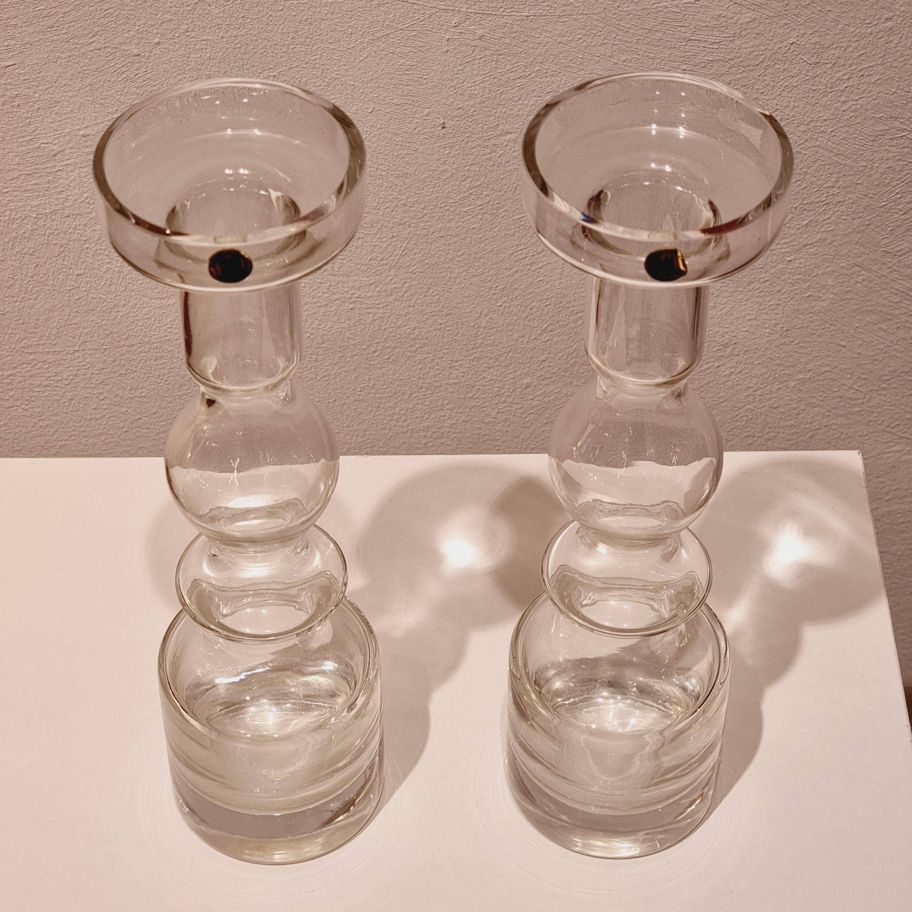 Vases/candles "Pompadour"/1945, Riihimäen Lasi, Scandinavian Modernity