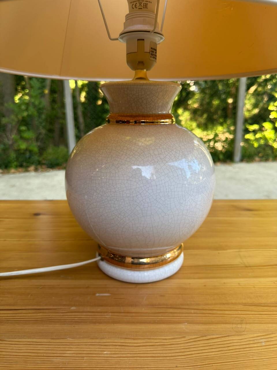 Vintage table lamp in crackled ceramic Rosagaso Spain 1990
