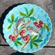 4 old Sarreguemine earthenware plates with bird decoration